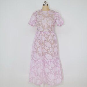 H&M Lilac Organza Floral Midi Dress – NWT